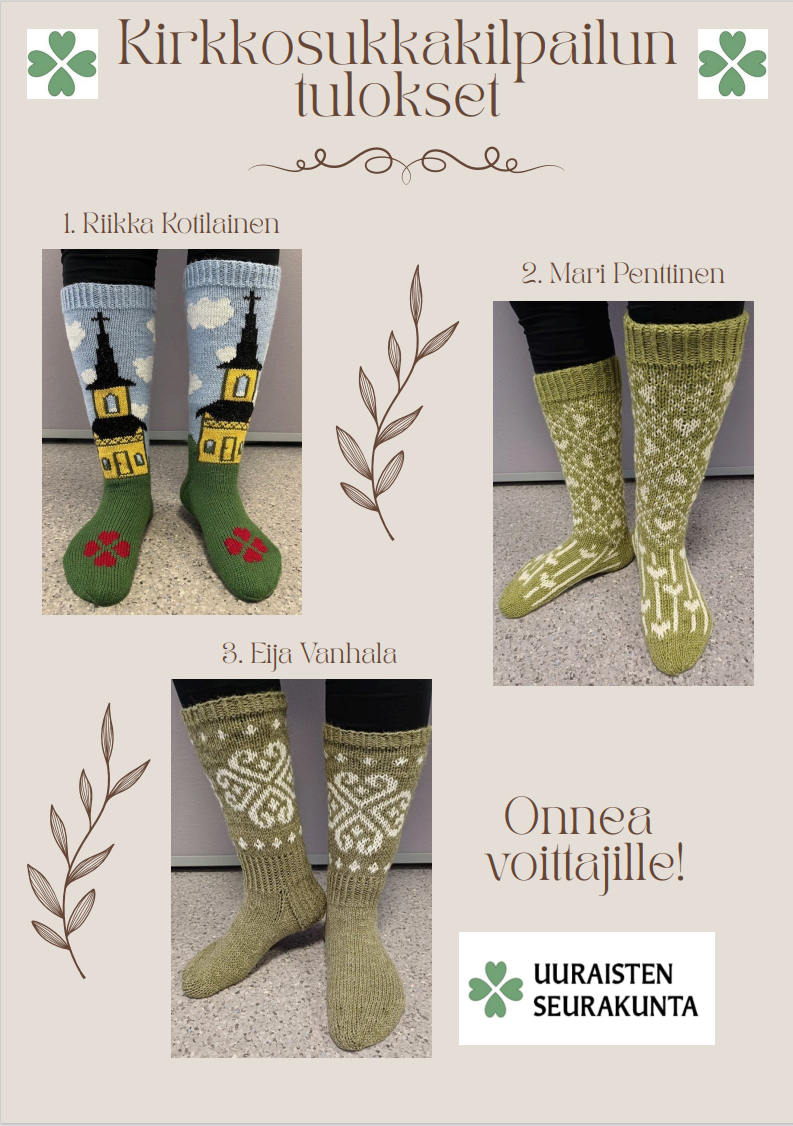 Kirkkosukkakilpailun tulokset