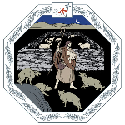 Sanajumalanpalvelus Jeesus lampaiden ympäröimänä